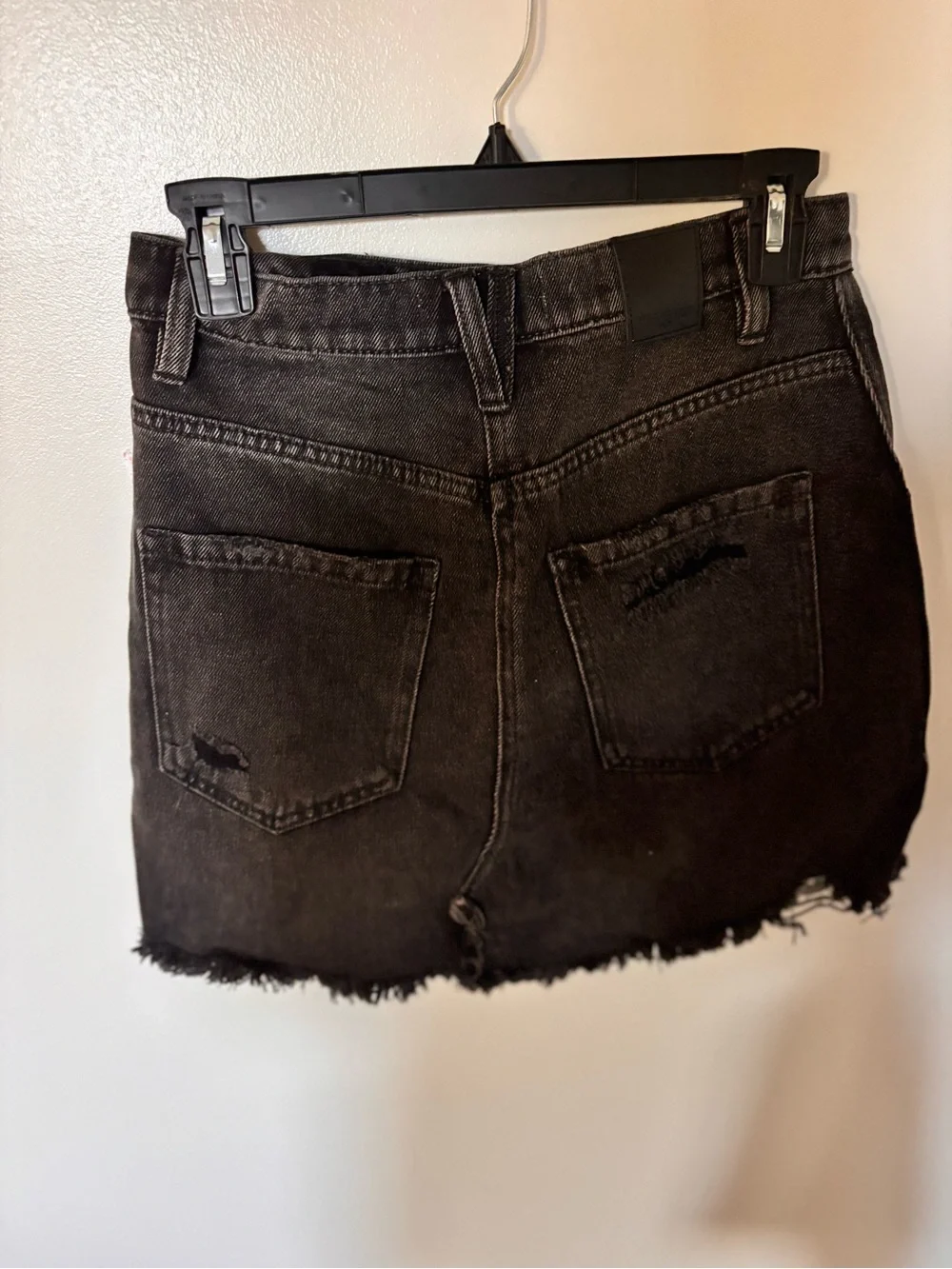 Free people Black Denim Mini Skirt